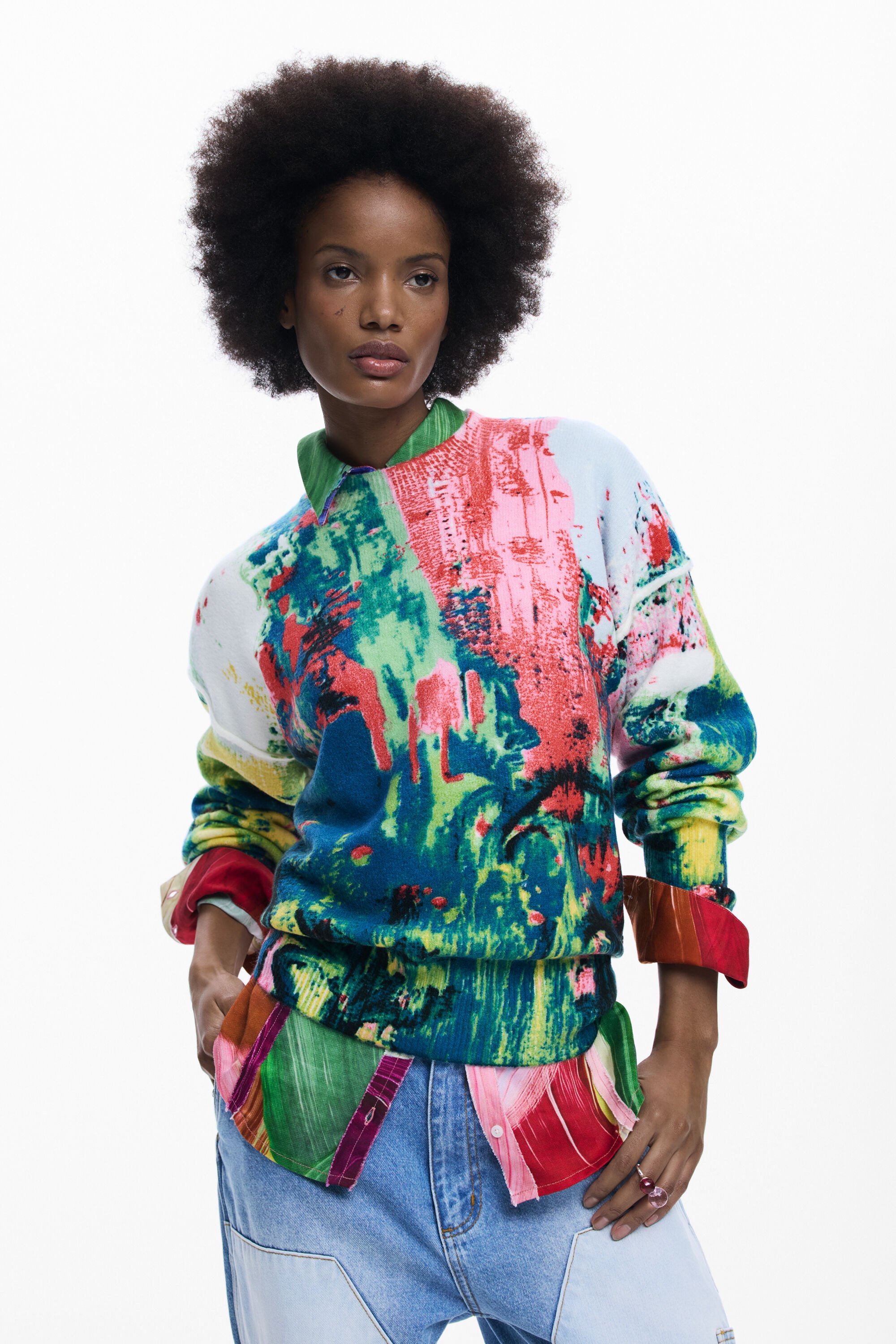 Arty printed sweater