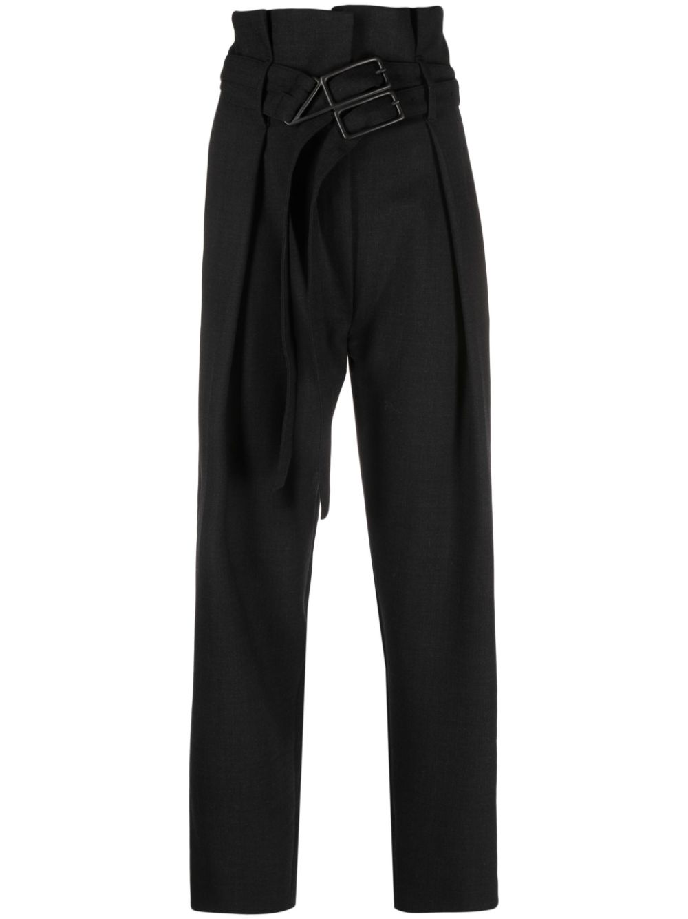 High-waist cropped trousers - Grey