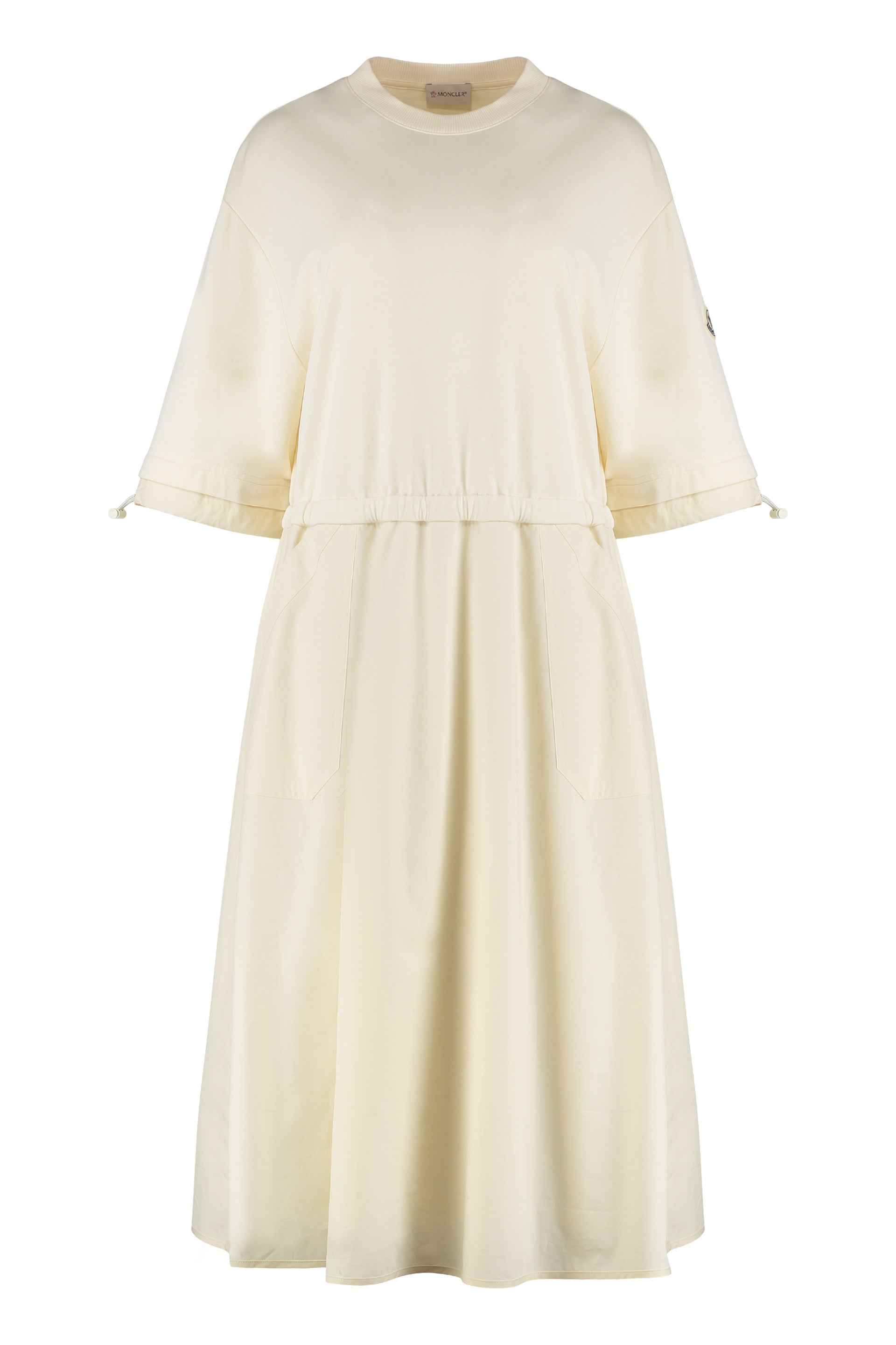 Cotton Dress with Logo Detail and Elastic Waistband