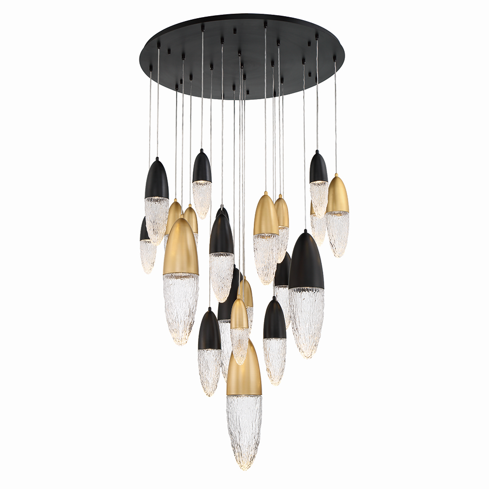 Mixed Black Brass Chandelier from the Ecrou Collection