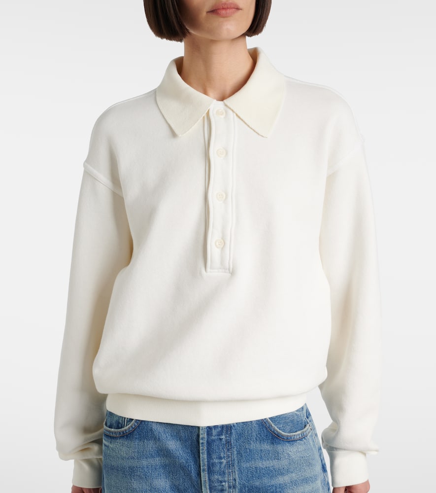 Remi cotton-blend fleece polo sweatshirt