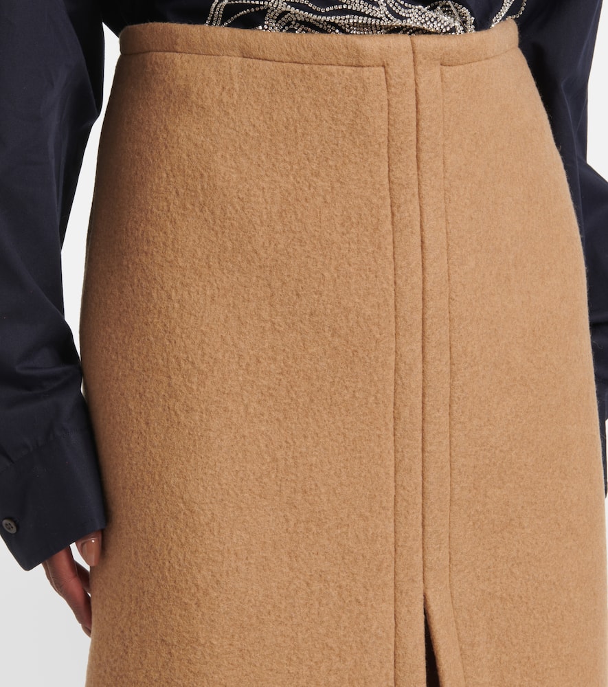 Wool midi skirt