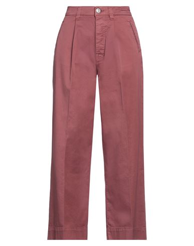 Care Label Woman Pants Brick Size 27 Cotton, Elastane