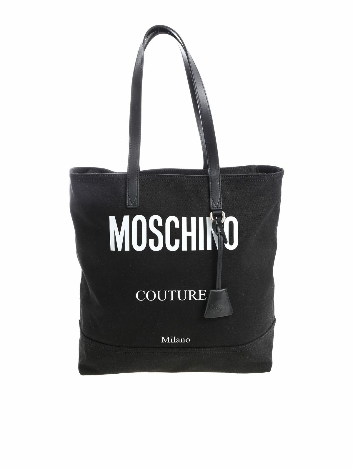Black fabric shopper with logo