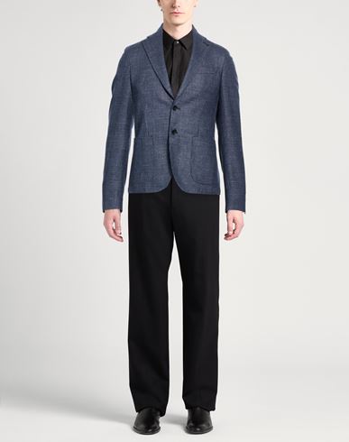 Man Blazer Navy Size 36 Virgin Wool, Silk, Linen