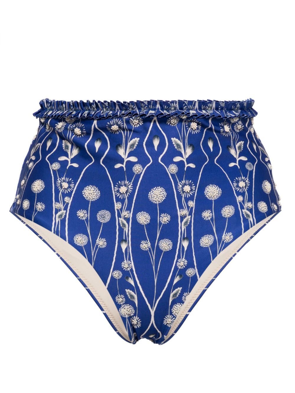 Nopal floral-print bikini bottoms - Blue