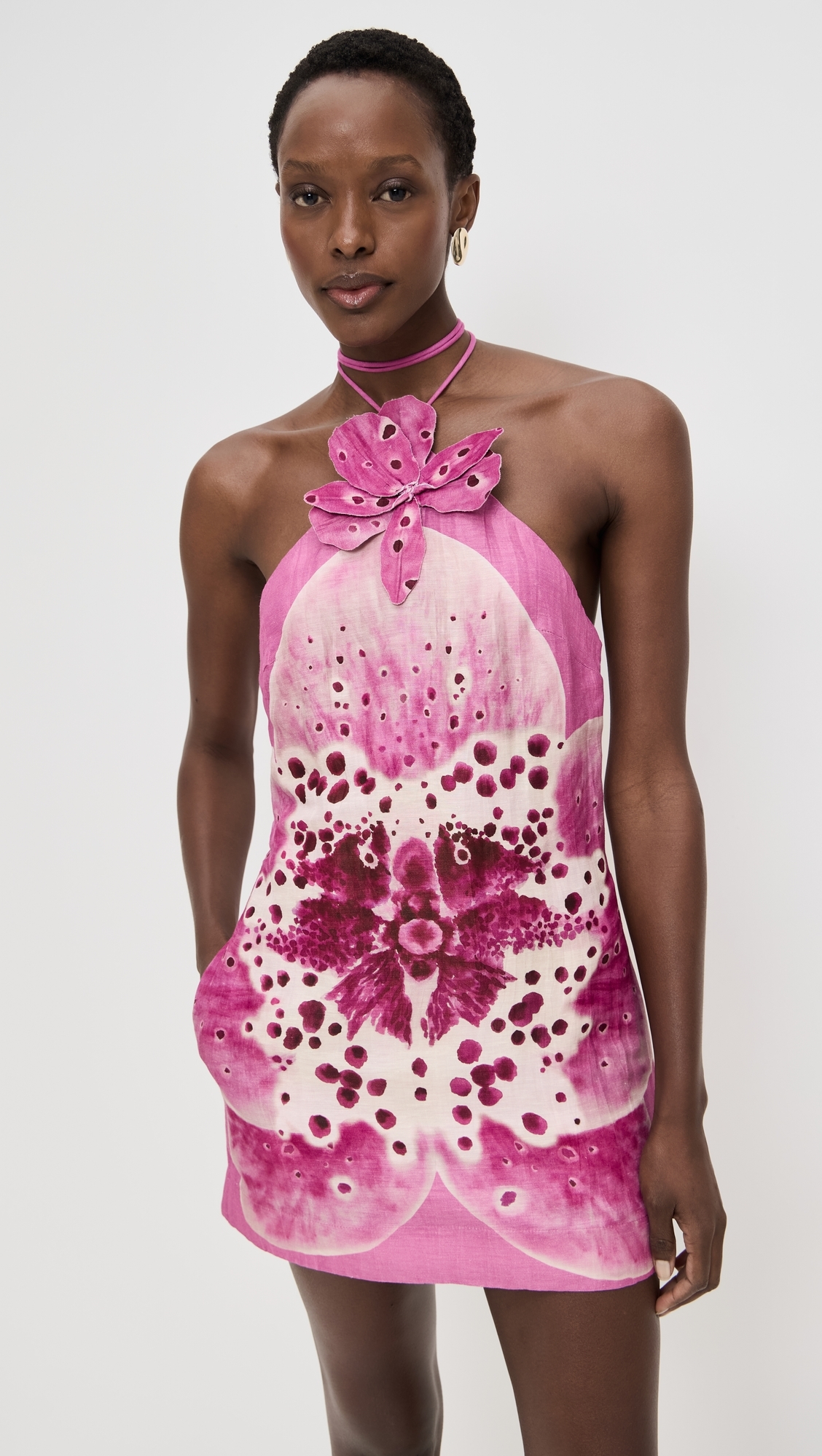 Everlee Orchid Print Mini Dress Coraline Orchid