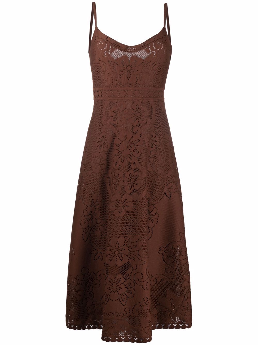 Valentino Garavani sleeveless floral midi dress - Brown