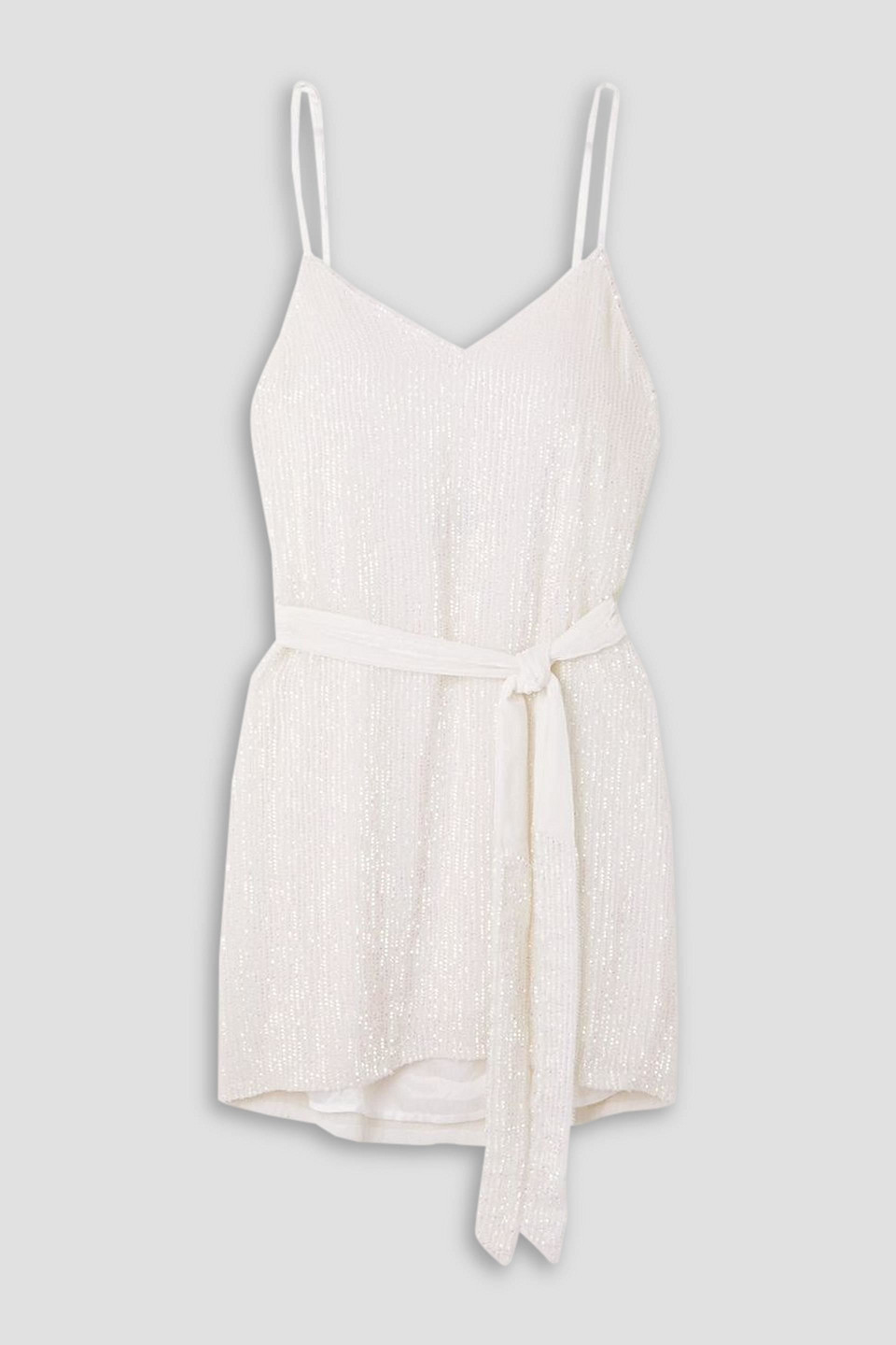 Claire belted sequined chiffon mini dress