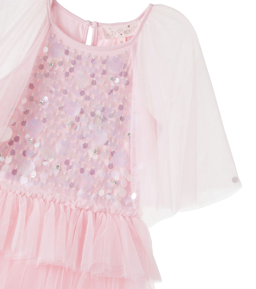 Aurora embellished tiered tulle dress