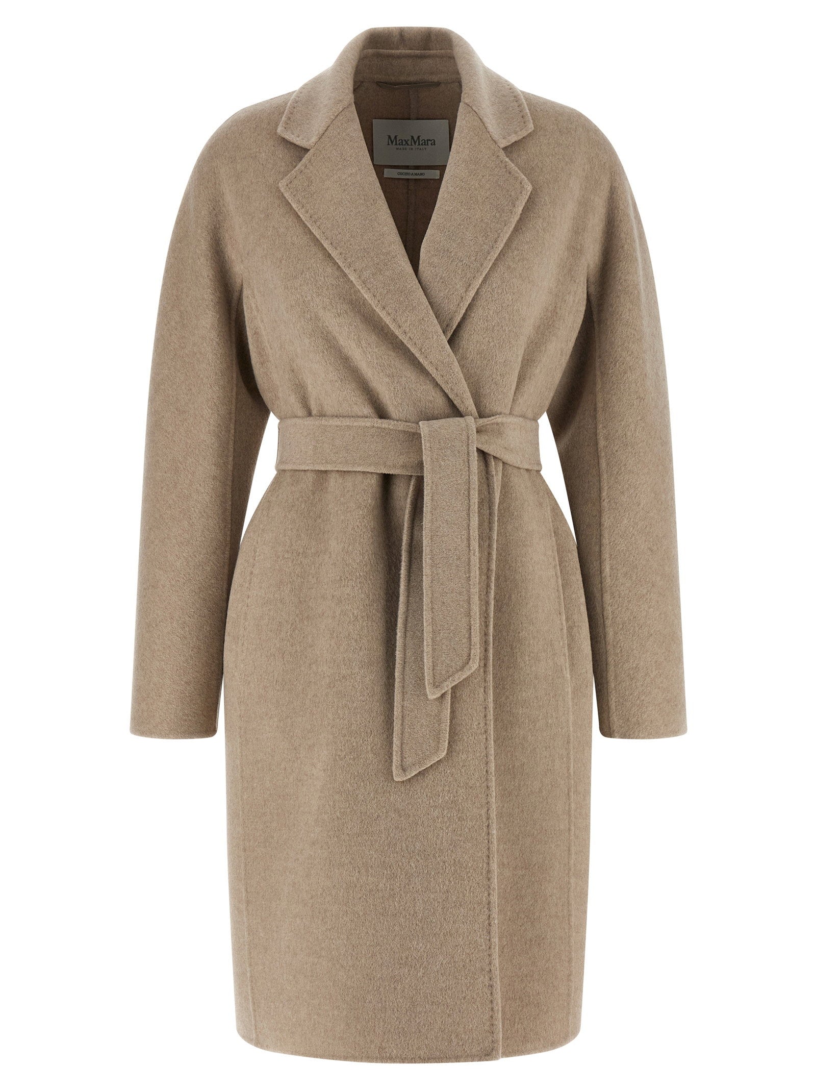 Hand-Stitched Cashmere Coat — Beige