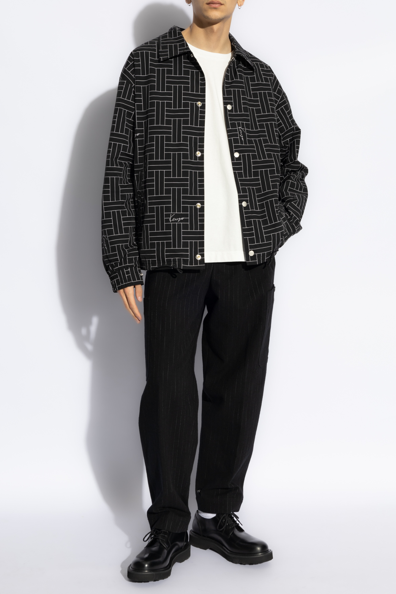 Light Jacket With Print, Men's, Black