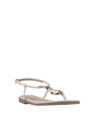 Woman Thong sandal White Size 6 Leather, Metal