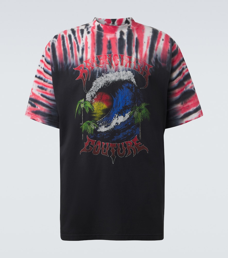 Printed tie-dye cotton jersey T-shirt