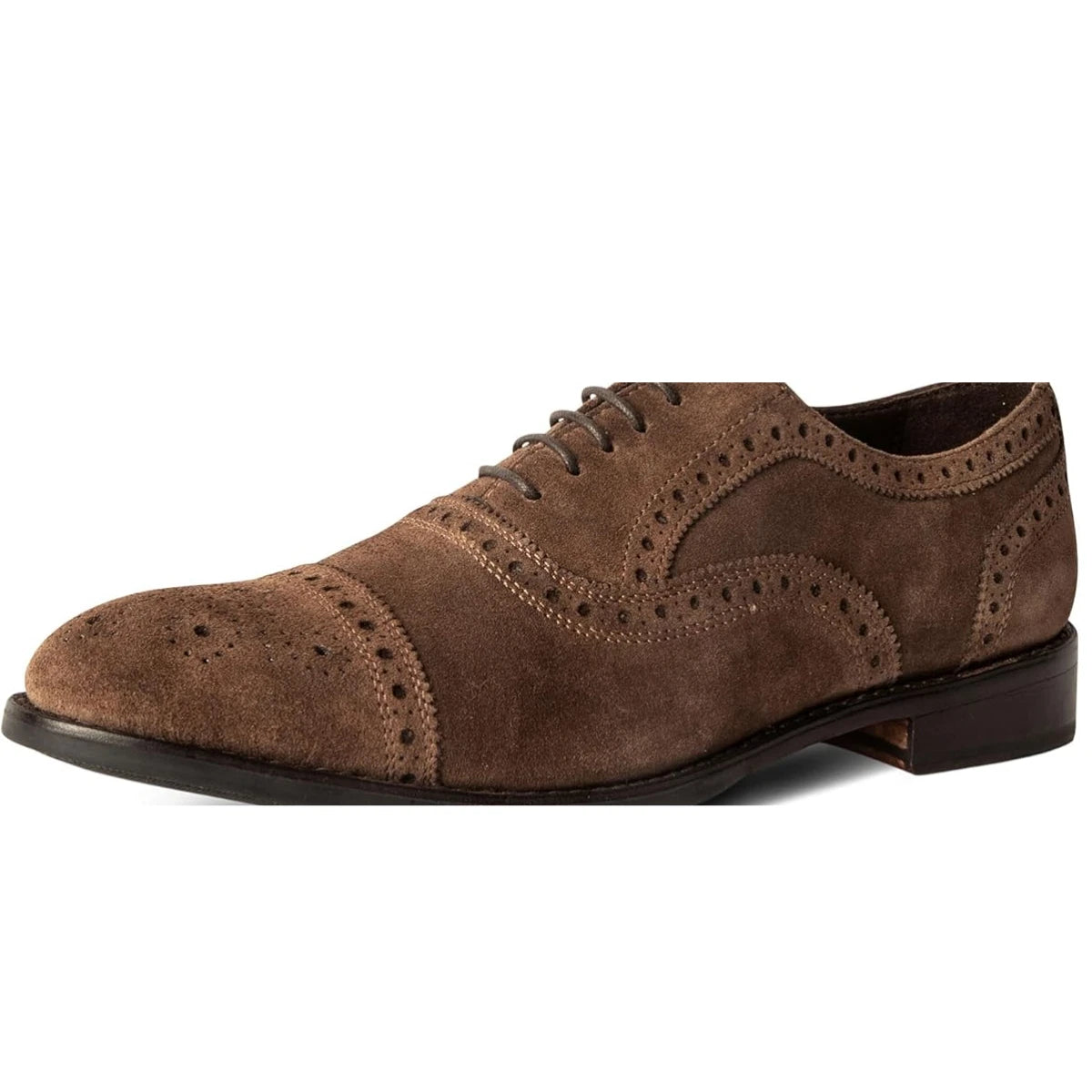 Ford Quarter Brogue Mens Brown Suede Wingtip Dress Shoes HTAT1159