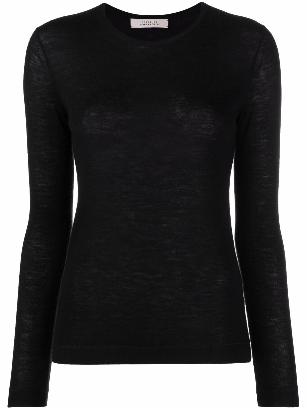 Longsleeved fine-knit jumper - Black