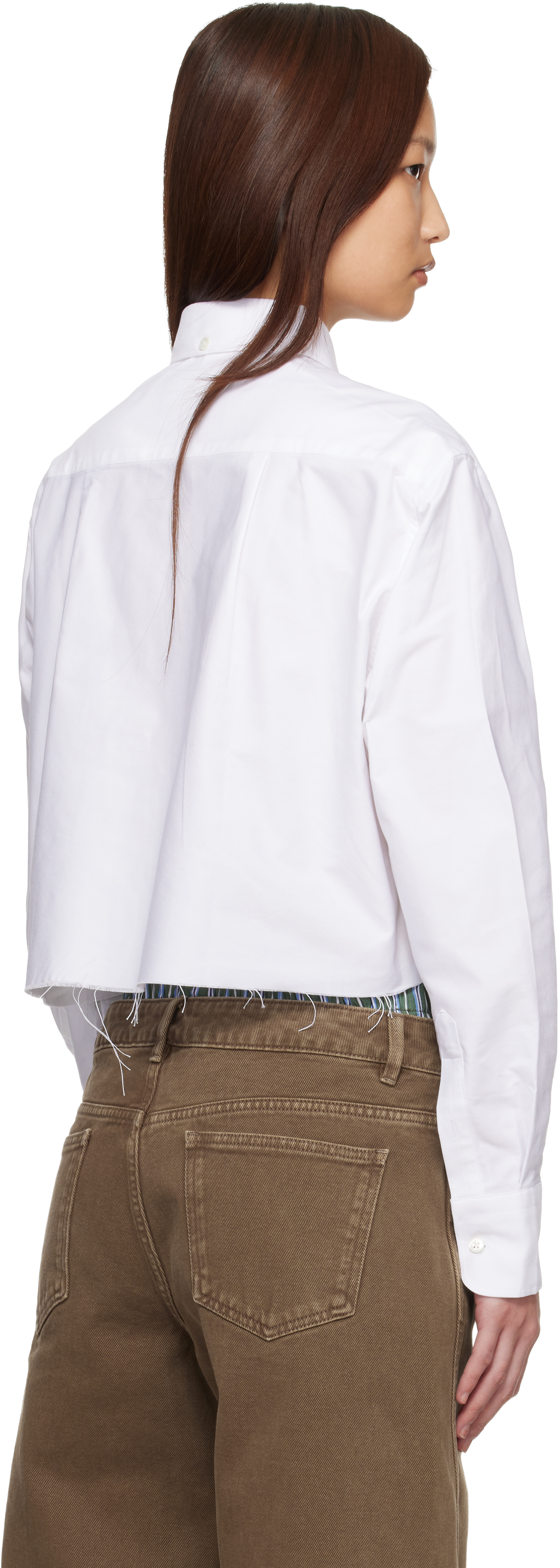 White Cropped Shirt