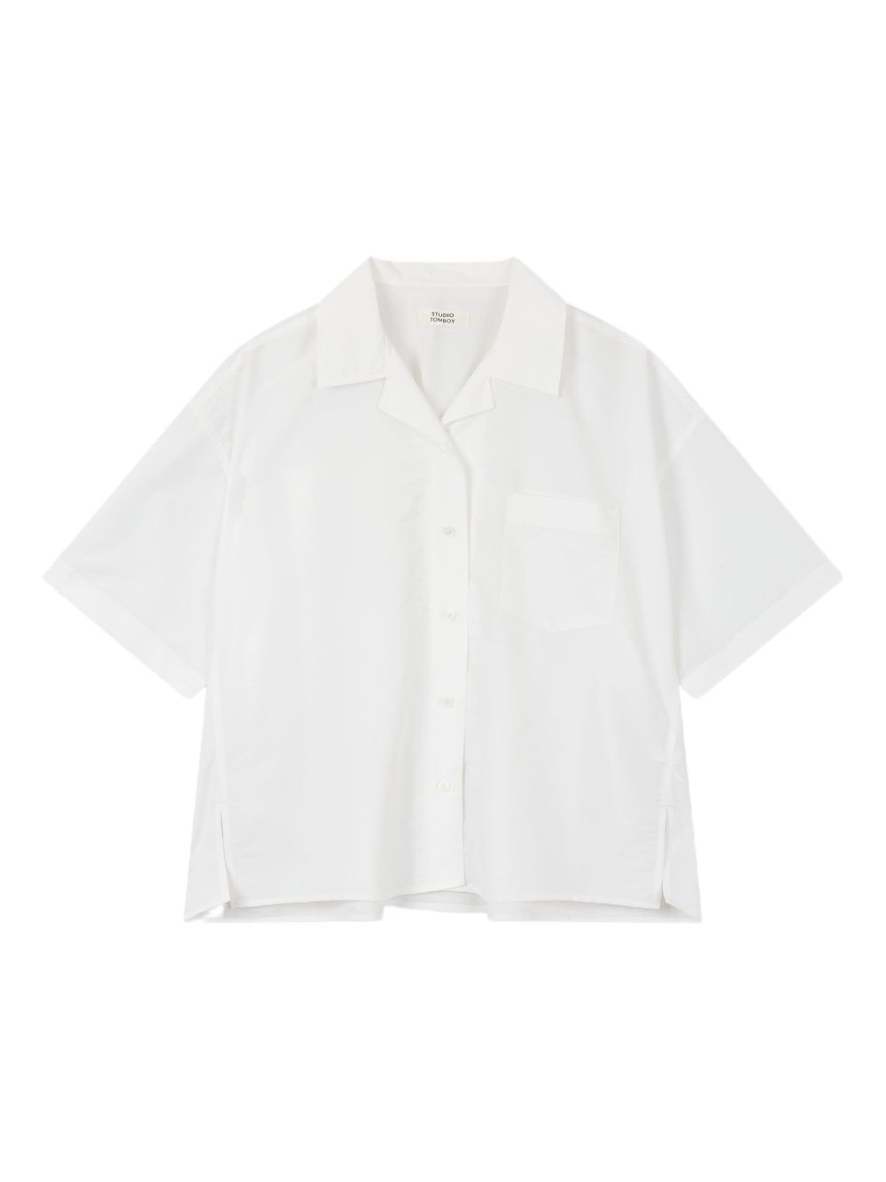Short-sleeve button-up shirt - White