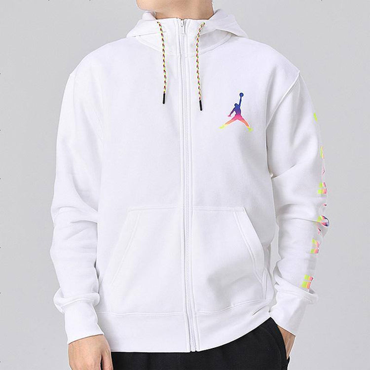 Air Sports Fleece Lined Hooded Jacket Men's White