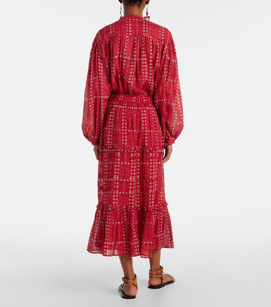 Diya printed cotton maxi skirt