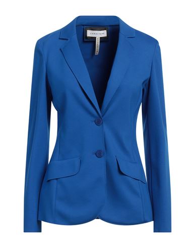 Caractère Woman Blazer Bright blue Size 10 Viscose, Polyamide, Elastane