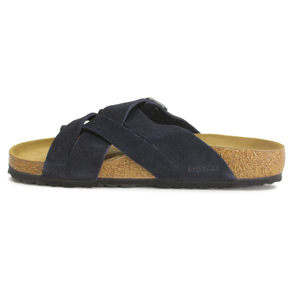 Birkenstock Lugano Suede Leather Unisex Slides Sandals