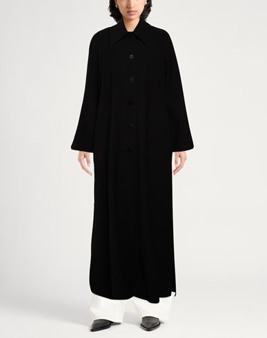 Woman Coat Black Size 4 Virgin Wool, Polyester