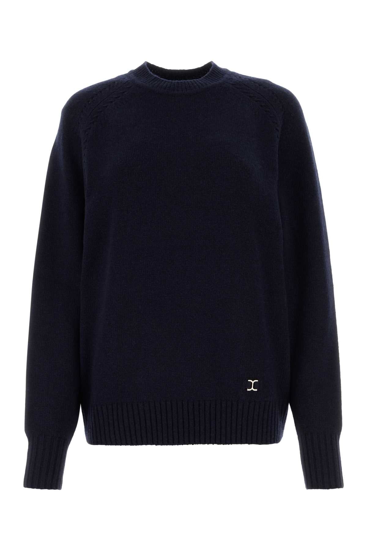 Cashmere Blend Oversize Sweater — Navy