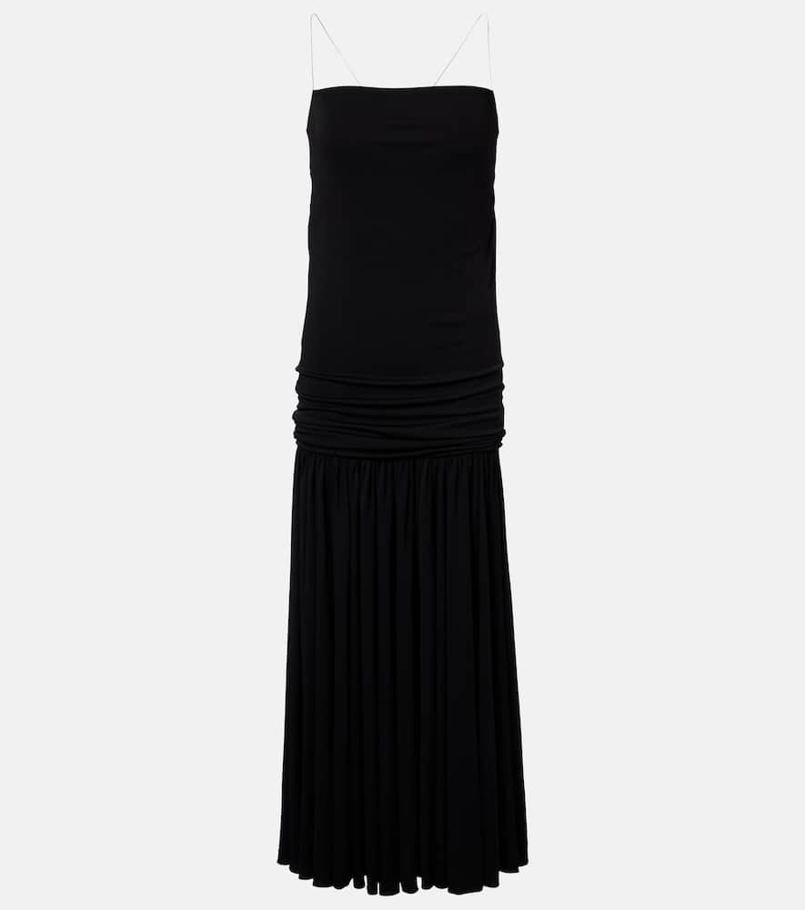 Abiha gathered jersey midi dress
