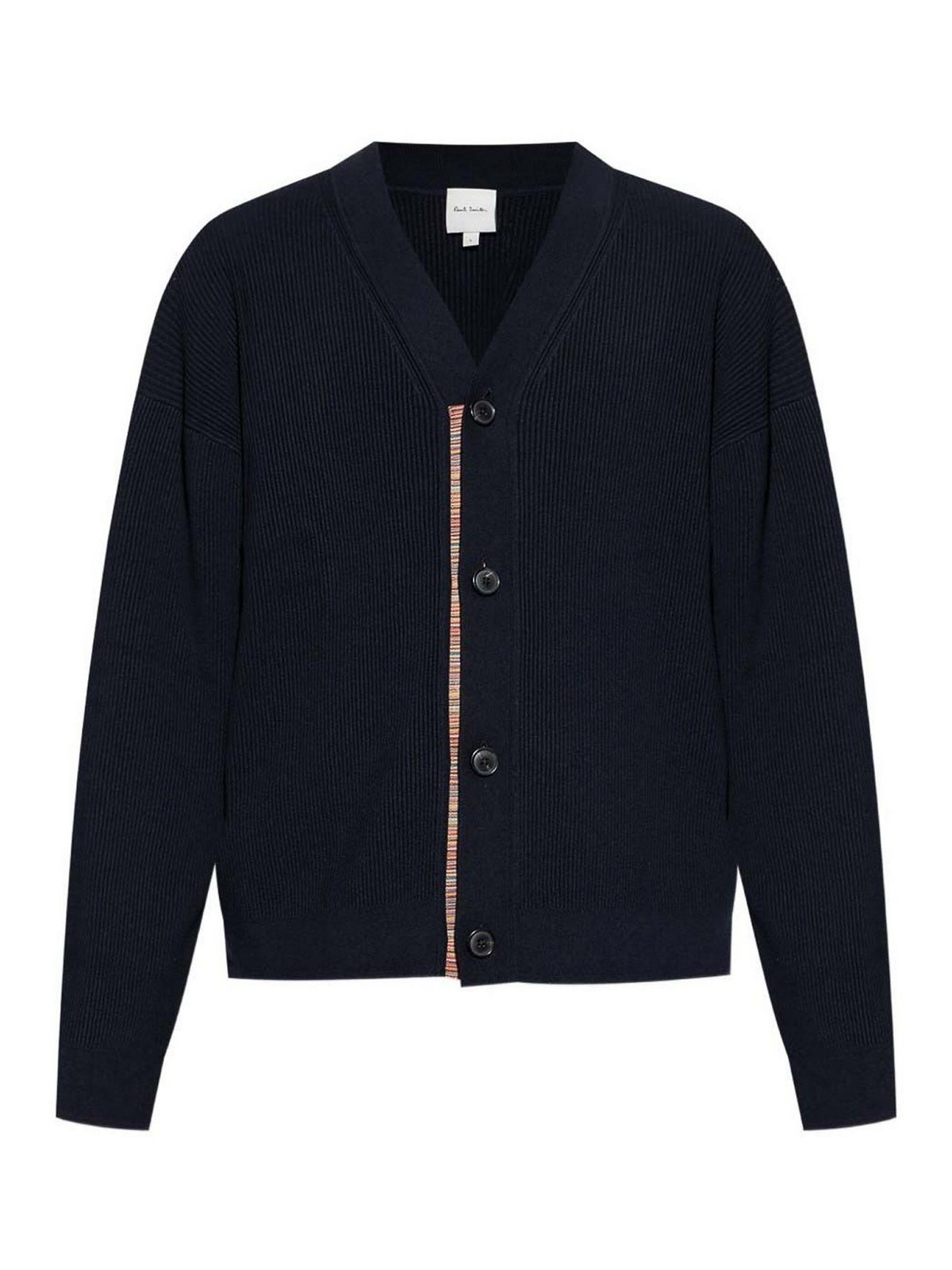 Cardigan In Blue Wool