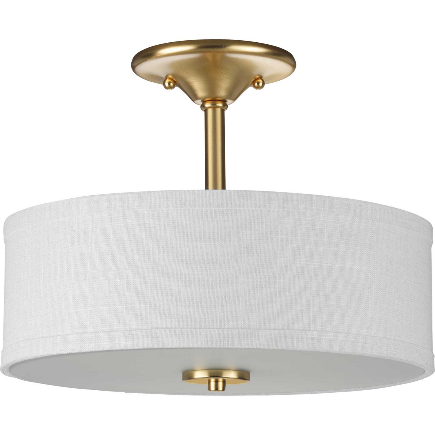 Satin Brass Two Light Semi-Flush Mount from the Inspire Collection