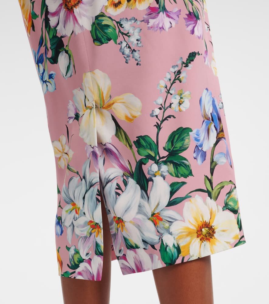 Floral silk-blend midi dress