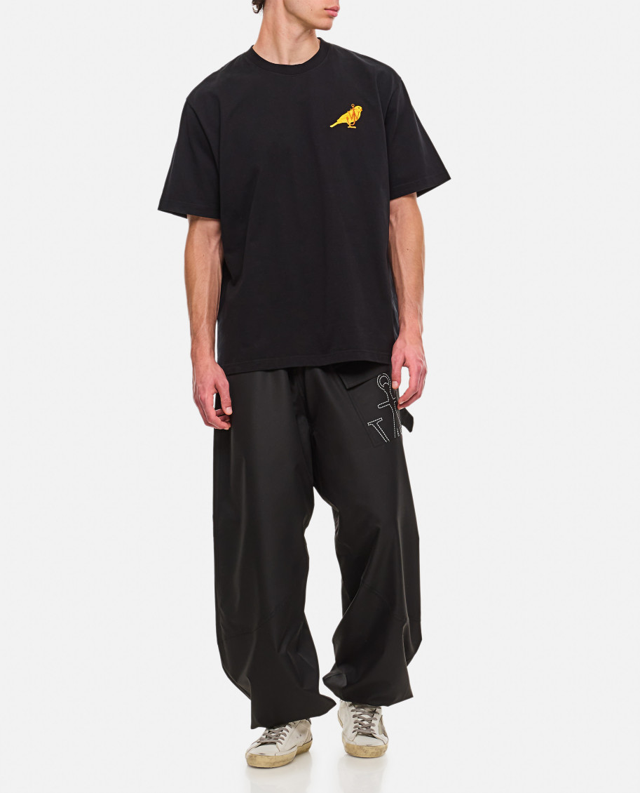 Anchor logo-embroidered T-shirt - Black