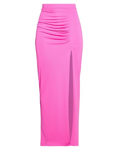 Woman Maxi skirt Fuchsia Size 6 Polyester, Elastane