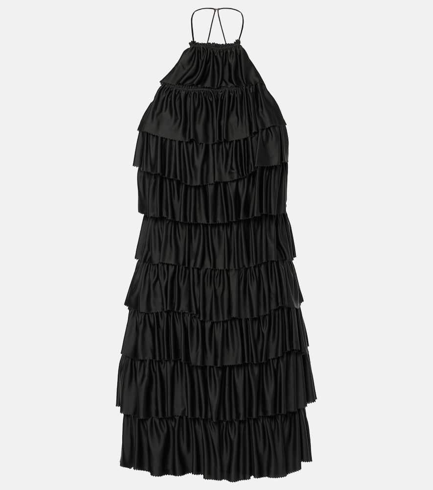 Ruffled halterneck minidress