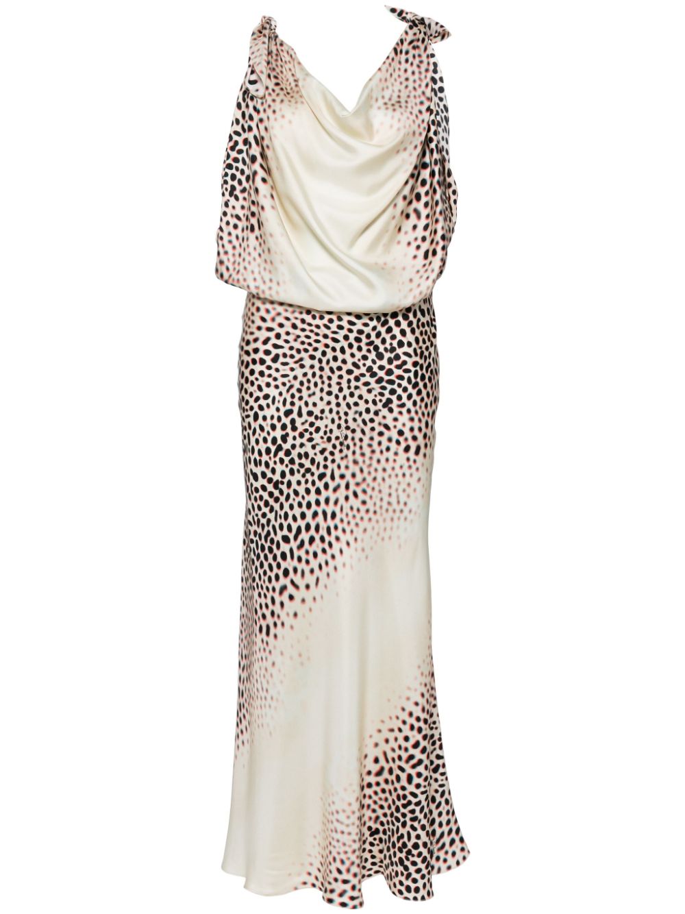 Leopard-printed silk dress - Neutrals