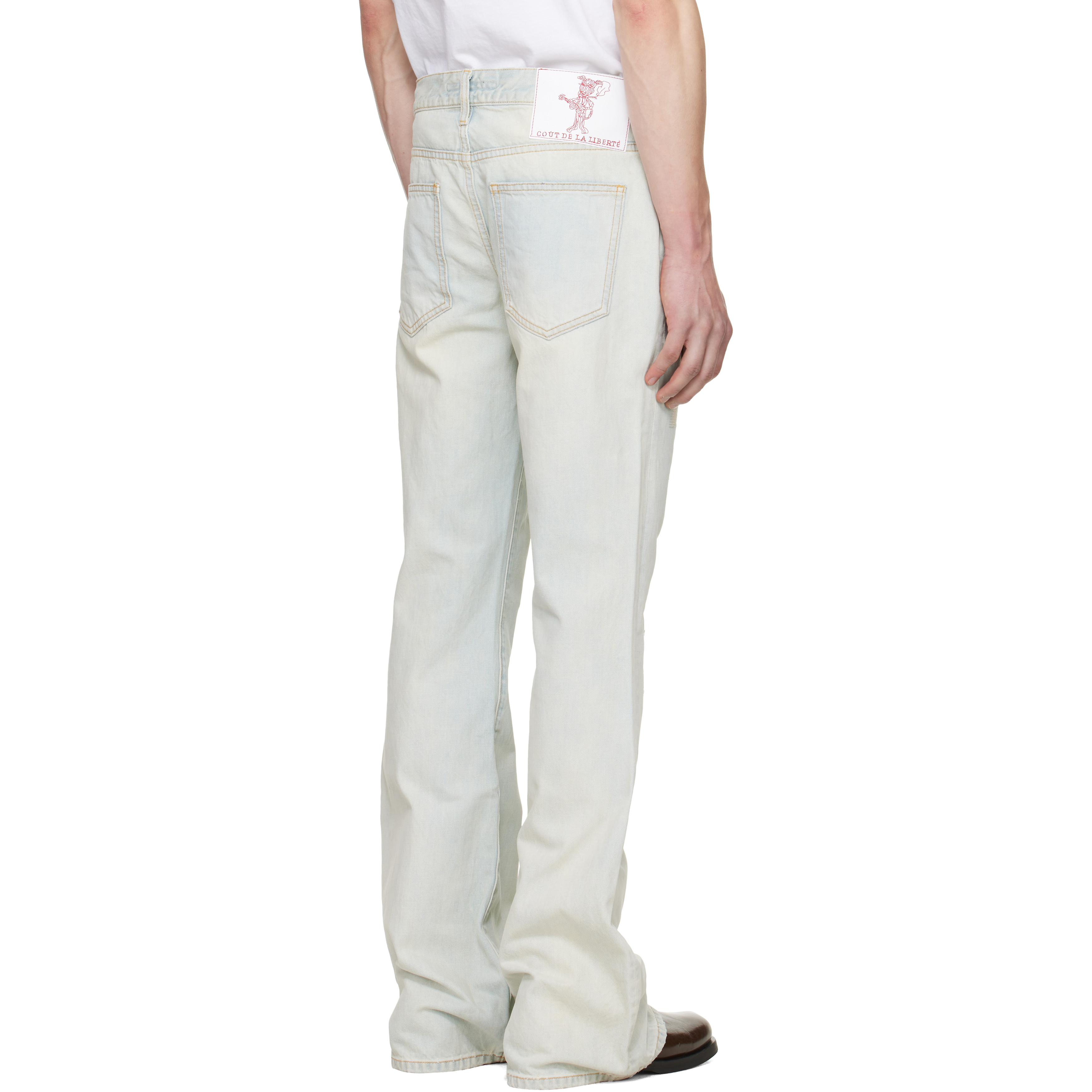 Blue Jimmy Crispy Rigid Denim Flare Jeans