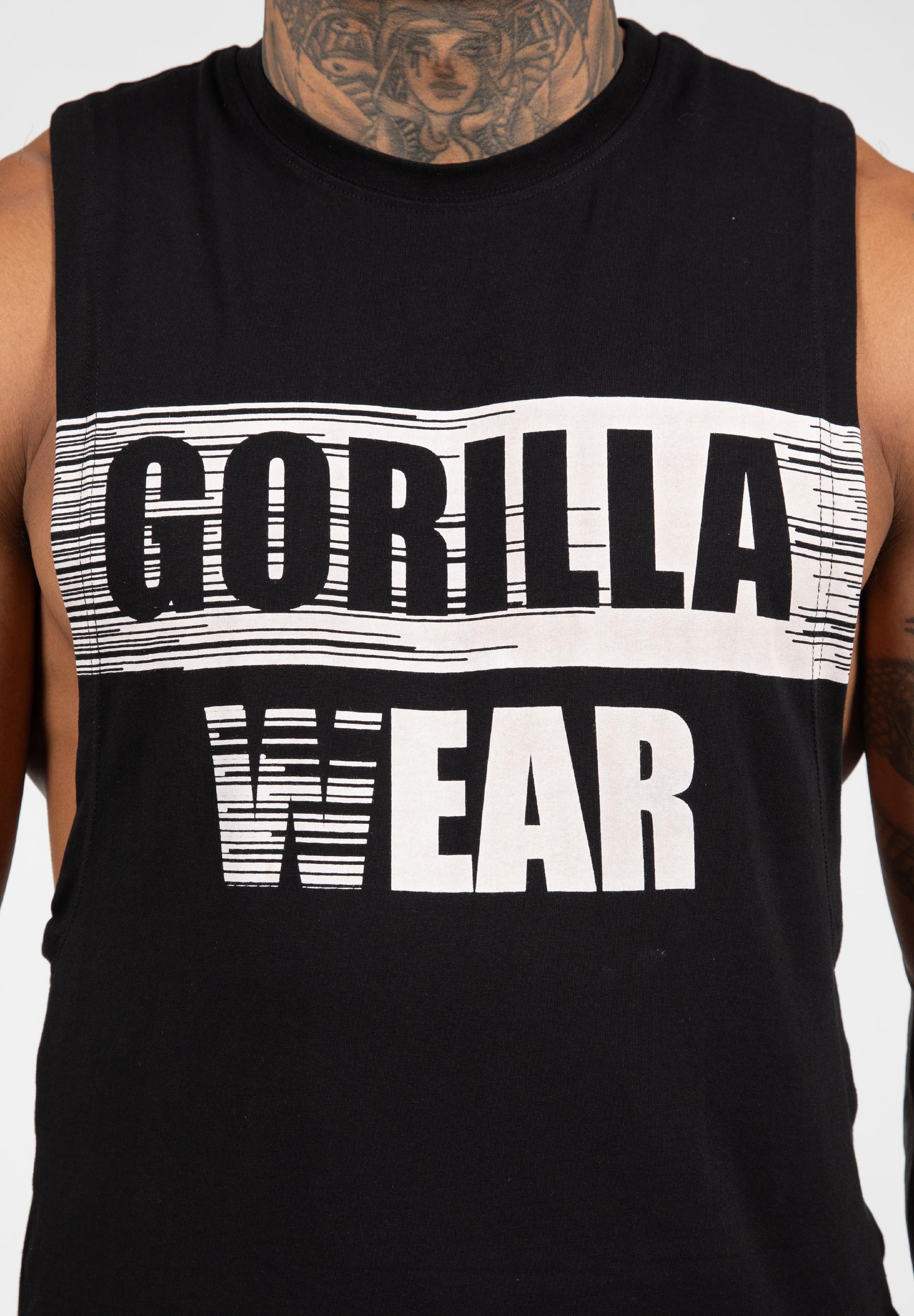 Lopez Drop Armhole Tank Top-Black