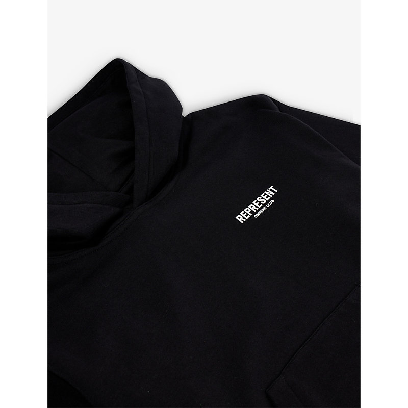 Boys Black Kids Logo-print Cotton-jersey Hoody 