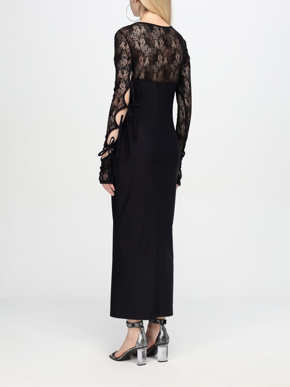 Lace-panelling maxi dress - Black