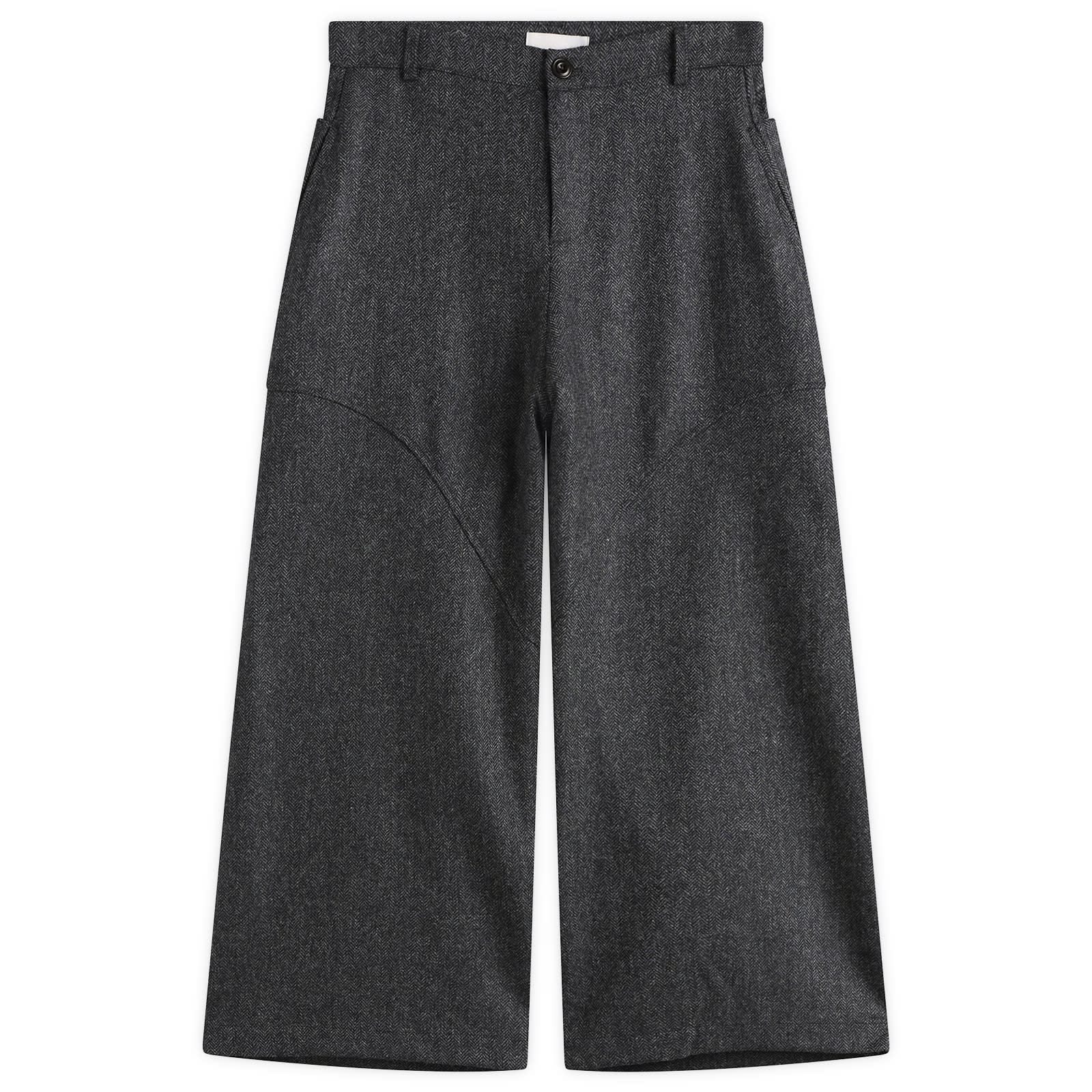 Men's Curved Seam Carpenter Trouser Charcoal Herringbone