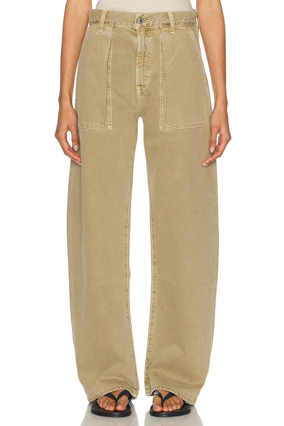 AGOLDE Sefton Pant in Cholla - Sage. 31 also