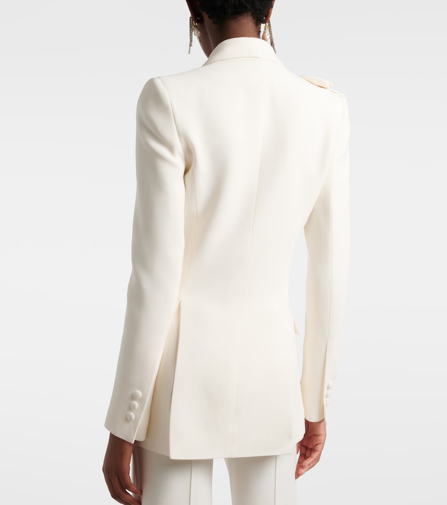 Floral-appliqué cady blazer
