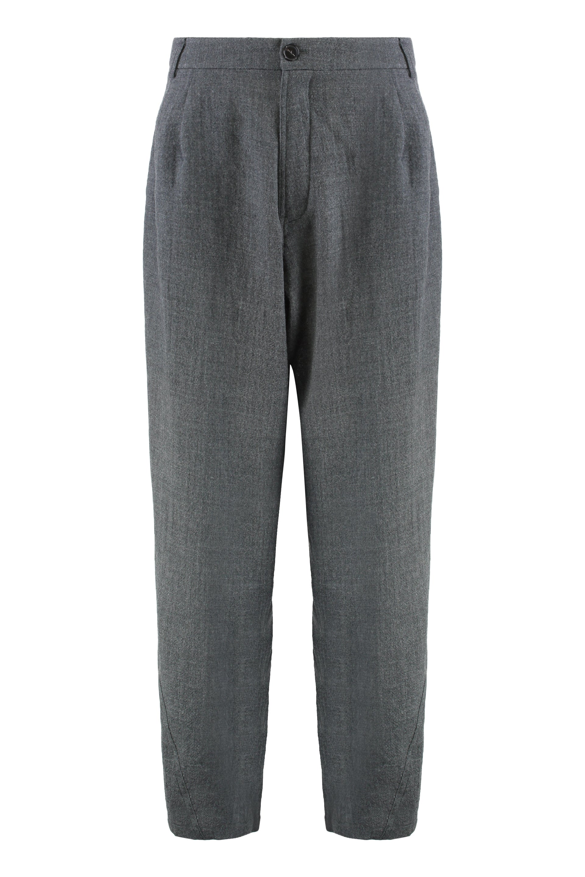 Wool Tapered Trousers — Gray