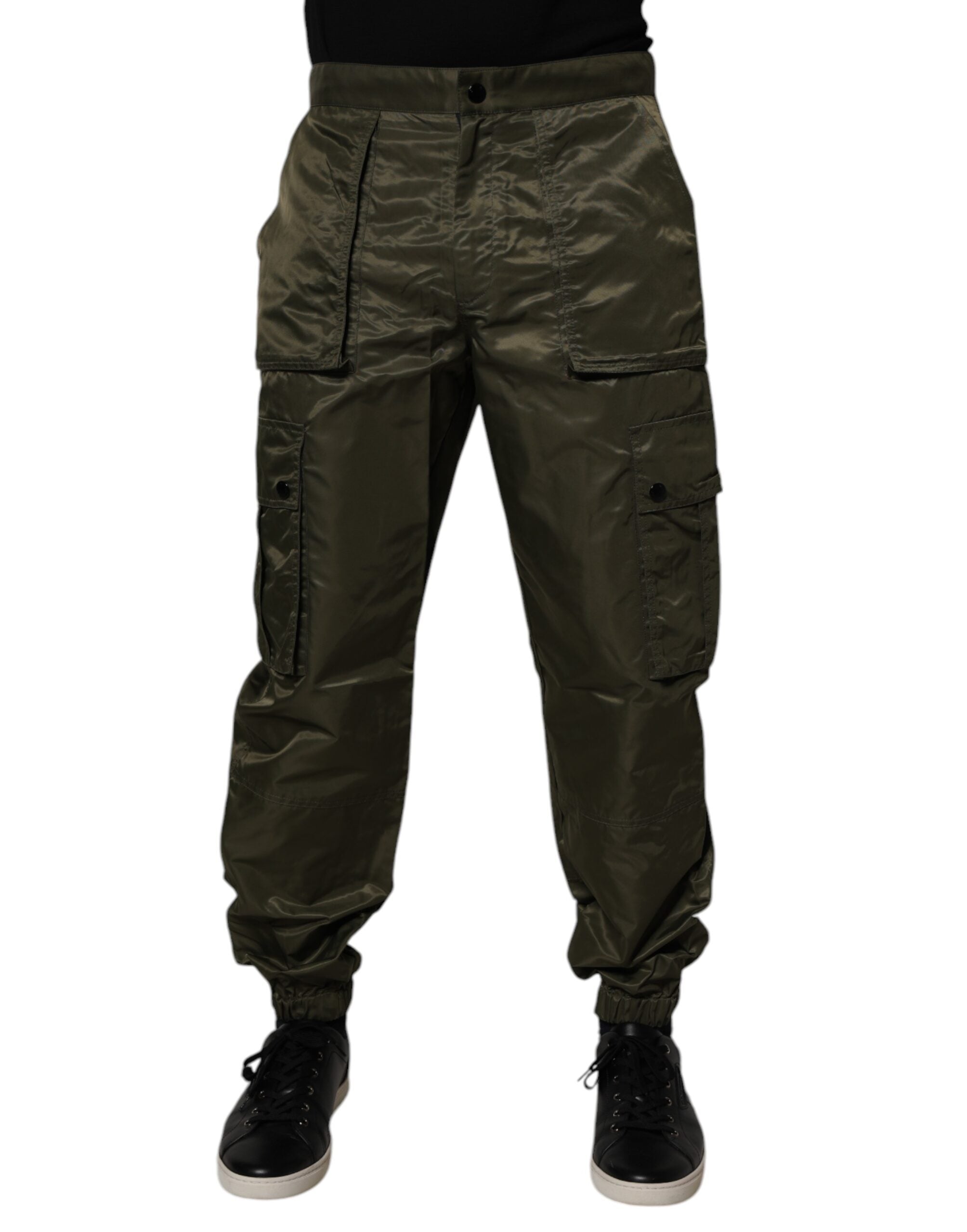 Nylon Cargo Pants — Green