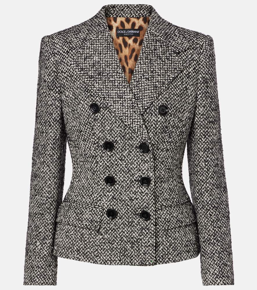 Double-breasted wool-blend jacket