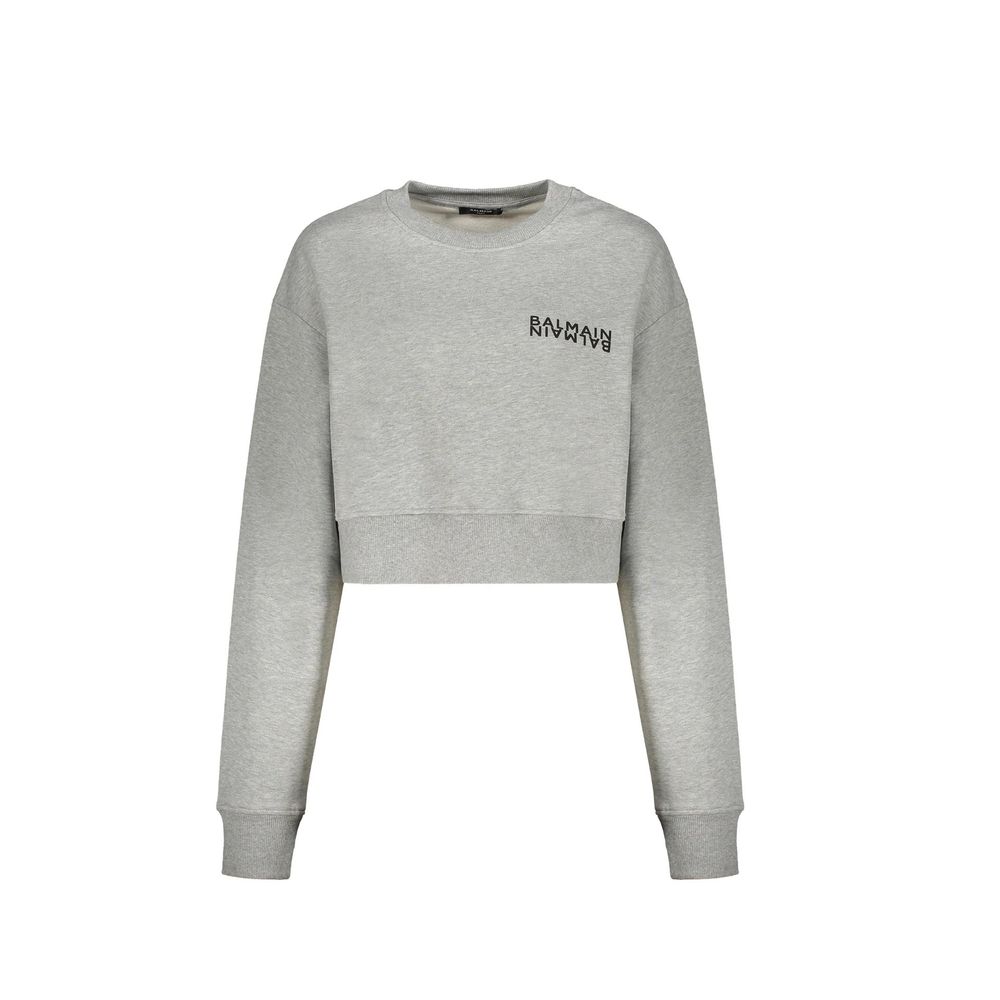 Logo-Print Cotton Sweatshirt — Gray