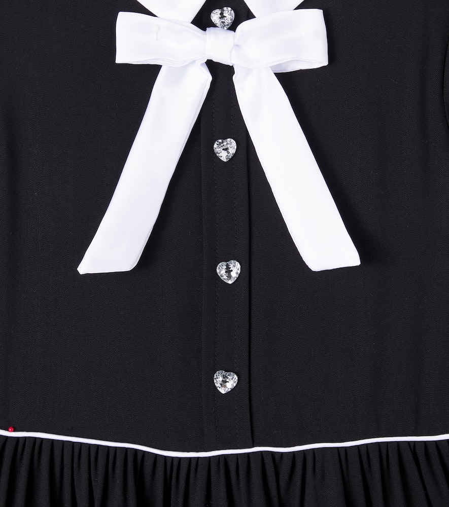 Bow-detail gathered dress