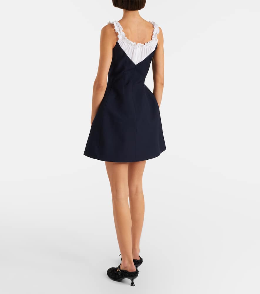 Ruffled wool and silk minidress