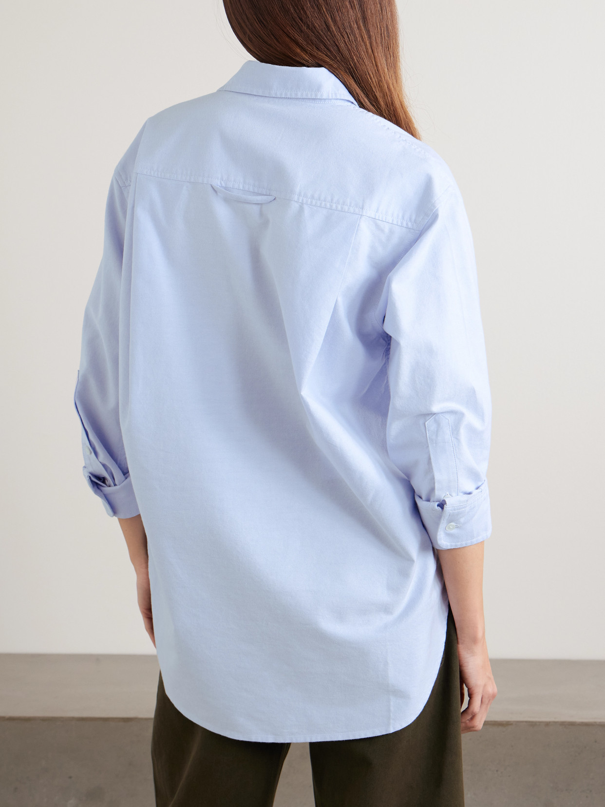 Kayla Cotton Oxford Shirt - Blue